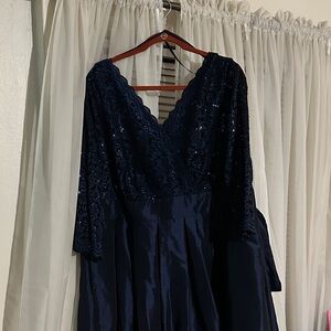 R&M Richards Midnight Blue Sequin Gown